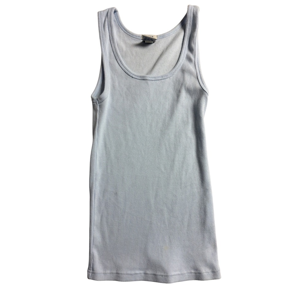 Old Navy Perfect Fit Ribbed Tank Top Light Blue Scoop Neck Sleeveless Small